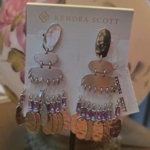 Kendra Scott Nicola 14k plated Gold Chandelier Earrings - Picture 3 of 11